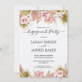 Boho Floral Border Verloving Kaart (Voorkant)