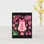 Boho Floral Borstkanker In oktober Draag we roze Kaart (Gele Bloem)