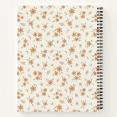 Boho Floral Botanical Pattern Girl Beige Name Text Notitieboek (Achterkant)