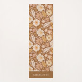 Boho Floral Botanical Personalized Yogamat (Voorkant)