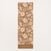 Boho Floral Botanical Personalized Yogamat (Achterkant)