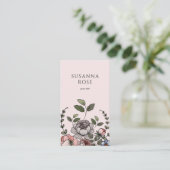 Boho Floral Botanical Professional Blush Pink Visitekaartje (Staand voorkant)