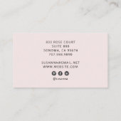 Boho Floral Botanical Professional Blush Pink Visitekaartje (Achterkant)