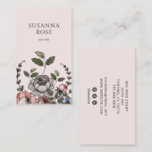 Boho Floral Botanical Professional Blush Pink Visitekaartje (Voorkant / Achterkant)