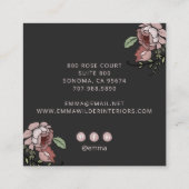 Boho Floral Botanical Vierkante Visitekaartje (Achterkant)