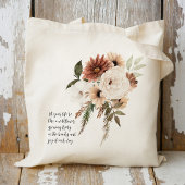 Boho Floral bouquet gepersonaliseerd citaat Tote Bag