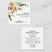 Boho Floral Bouquet Square Visitekaartje (Voorkant / Achterkant)