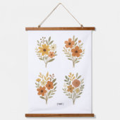 Boho Floral Bouquet Wall Tapestry | Add Text Hangend Wandkleed (Voorkant)