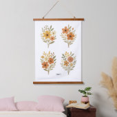 Boho Floral Bouquet Wall Tapestry | Add Text Hangend Wandkleed (Slaapkamer)