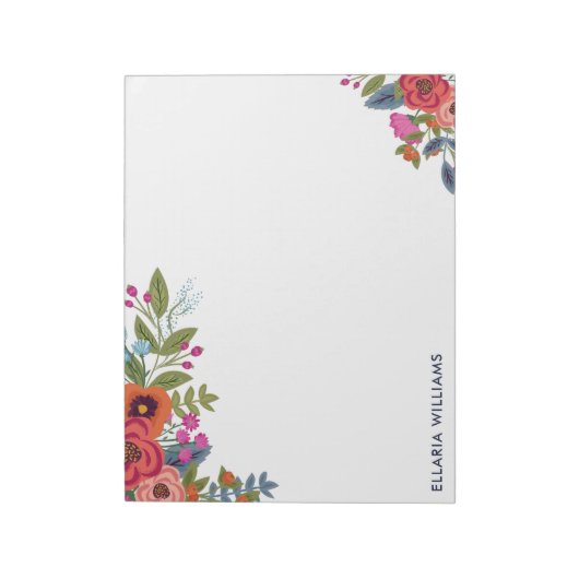 Boho Floral Bouquets - Naam Notitieblok (Linkerzijde)