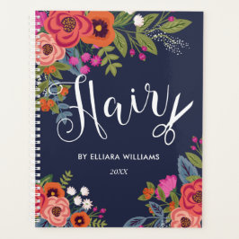 Boho Floral Bouquets - Navy Blue Hair Stylist Planner