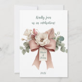 Boho Floral Bow Wedding Kaart (Achterkant)