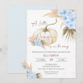 Boho Floral Boys Little Pumpkin Baby shower Kaart (Voorkant / Achterkant)