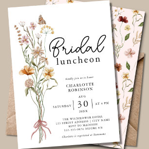 Boho Floral Bridal Luncheon Kaart