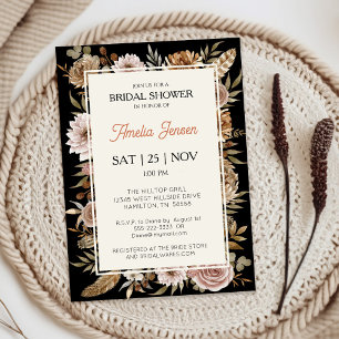 Boho Floral Bridal Shower Kaart