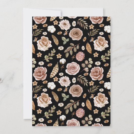 Boho Floral Bridal Shower Kaart (Achterkant)