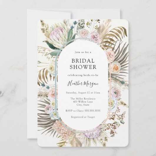 Boho Floral Bridal Shower Kaart (Voorkant)