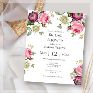 Boho Floral   Bridal Shower-uitnodiging