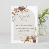 Boho Floral Bridal Shower Uitnodiging - Miss aan M (Staand voorkant)