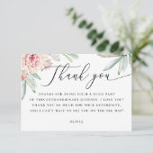 Boho Floral Bridal Shower | Watercolor Botanical Bedankkaart (Staand voorkant)