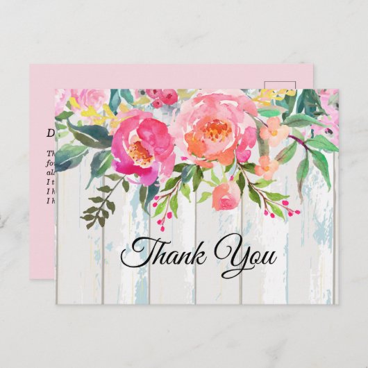 boho floral , Briefkaart voor bloemenverjaardag (Voorkant / Achterkant)