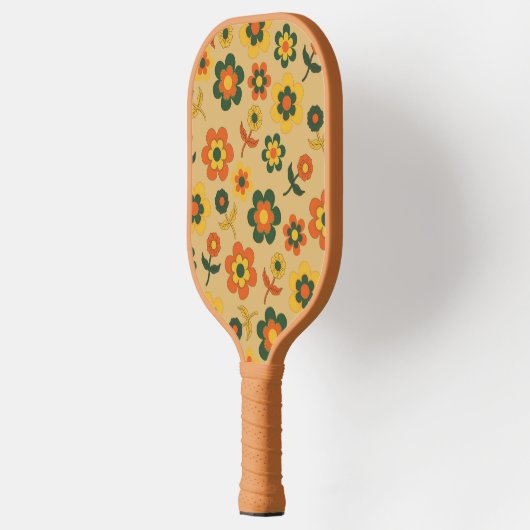 Boho Floral Brown & Beige Botanische Lente Zomer Pickleball Paddle (Links)