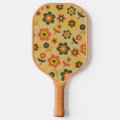 Boho Floral Brown & Beige Botanische Lente Zomer Pickleball Paddle (Achterkant)