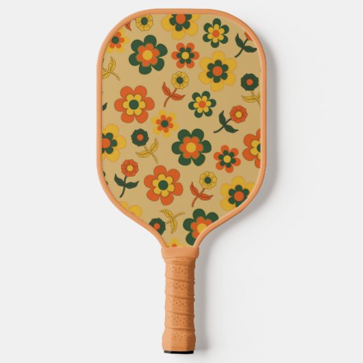 Boho Floral Brown & Beige Botanische Lente Zomer Pickleball Paddle (Achterkant)