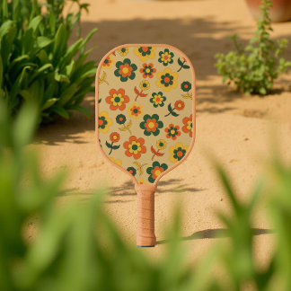 Boho Floral Brown & Beige Botanische Lente Zomer Pickleball Paddle