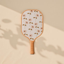 Boho Floral Brown & Beige Botanische Lente Zomer Pickleball Paddle