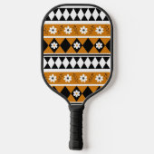 Boho Floral Brown & Black Botanical Spring Summer Pickleball Paddle (Achterkant)