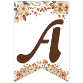 Boho Floral Brown Letters op wit Baby shower Vlaggetjes (Tweede vlag)