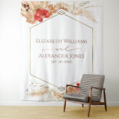 Boho Floral bruiloft achtergrond | terracotta Wandkleed (In situ)