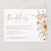Boho Floral bruiloft details Kaart (Voorkant)