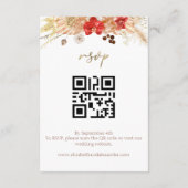 Boho Floral bruiloft details | RSVP | QR-code Informatiekaartje (Achterkant)