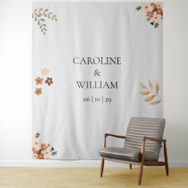 Boho Floral bruiloft fotocabine achtergronden Wandkleed