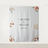 Boho Floral bruiloft fotocabine achtergronden Wandkleed (Voorkant)