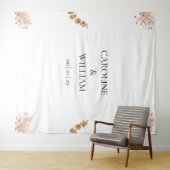 Boho Floral bruiloft fotocabine achtergronden Wandkleed (In Situ (horizontaal))