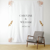 Boho Floral bruiloft fotocabine achtergronden Wandkleed (In situ)