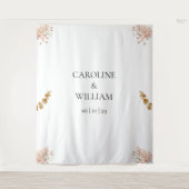 Boho Floral bruiloft fotocabine achtergronden Wandkleed (Voorkant)