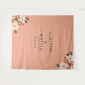 Boho Floral bruiloft fotocabine achtergronden Wandkleed (Voorkant (horizontaal))