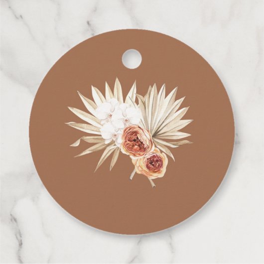 Boho Floral bruiloft gunst Labels (Achterkant)