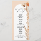 Boho Floral Bruiloft Menu Ceremonie Details (Achterkant)