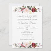 Boho Floral bruiloft uitnodiging in het Spaans (Voorkant)