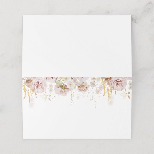 Boho floral bruilotingkaarten plaatskaartje (Buitenkant ongevouwen)