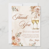 Boho Floral Brunch en Bubbly Vrijgezellenfeest Bedankkaart (Voorkant)