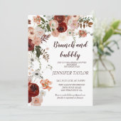 Boho Floral Brunch en bubbly vrijgezellenfeest Kaart (Staand voorkant)