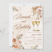Boho Floral Brunch en Bubbly Vrijgezellenfeest Kaart (Voorkant)