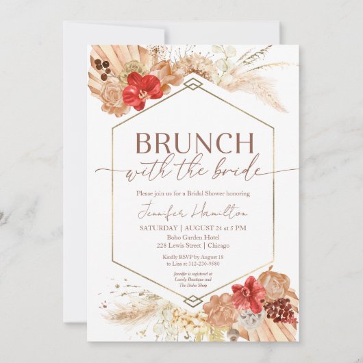 Boho Floral Brunch met de bruid | VRIJGEZELLENFEES Kaart (Voorkant)