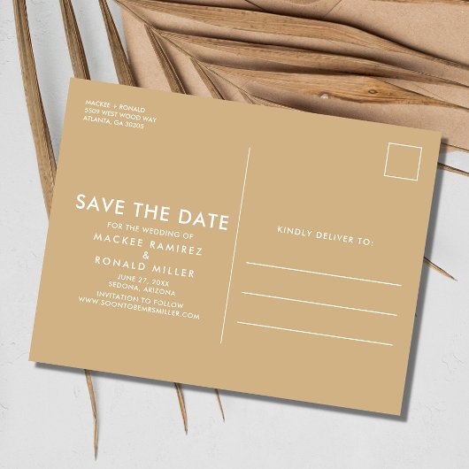 Boho Floral Budget Bruiloft Save the Date Briefkaart